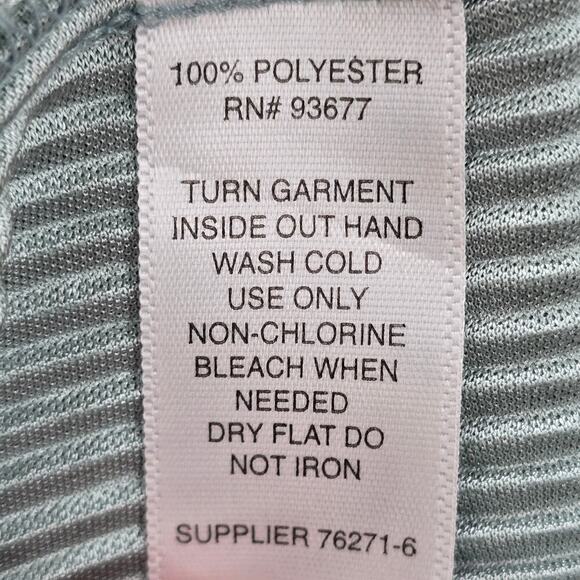 Belle Sky Green Mint Pleated Cold Short Shoulder Knee Length Boho Dress Large - Picture 6 of 8